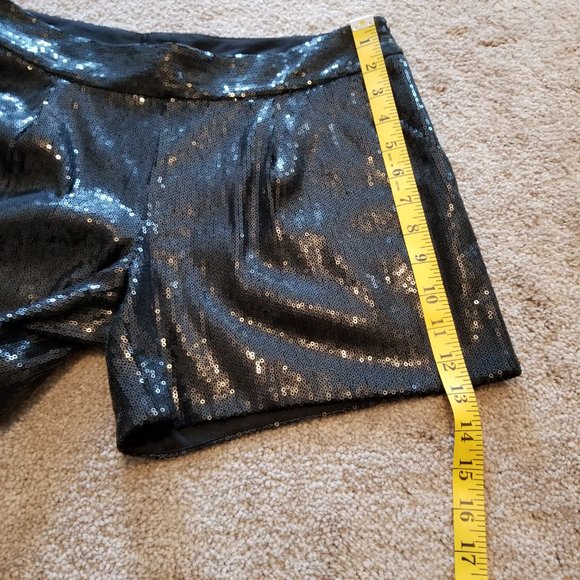 Express Black Sequin Shorts, Size 2 - Picture 11 of 14